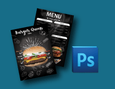 วิธีออกแบบใบปลิวเมนูอาหารร้านฮิปๆด้วยโปรแกรม Photoshop CC