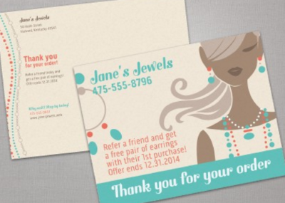 Use postcards to communicate referral programs