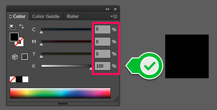 การตั้งค่าองค์ประกอบสีดำด้วยส่วนผสมที่ถูกต้องของ CMYK
