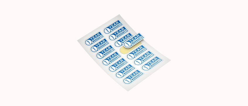 types of sticker printing Warranty Stickers